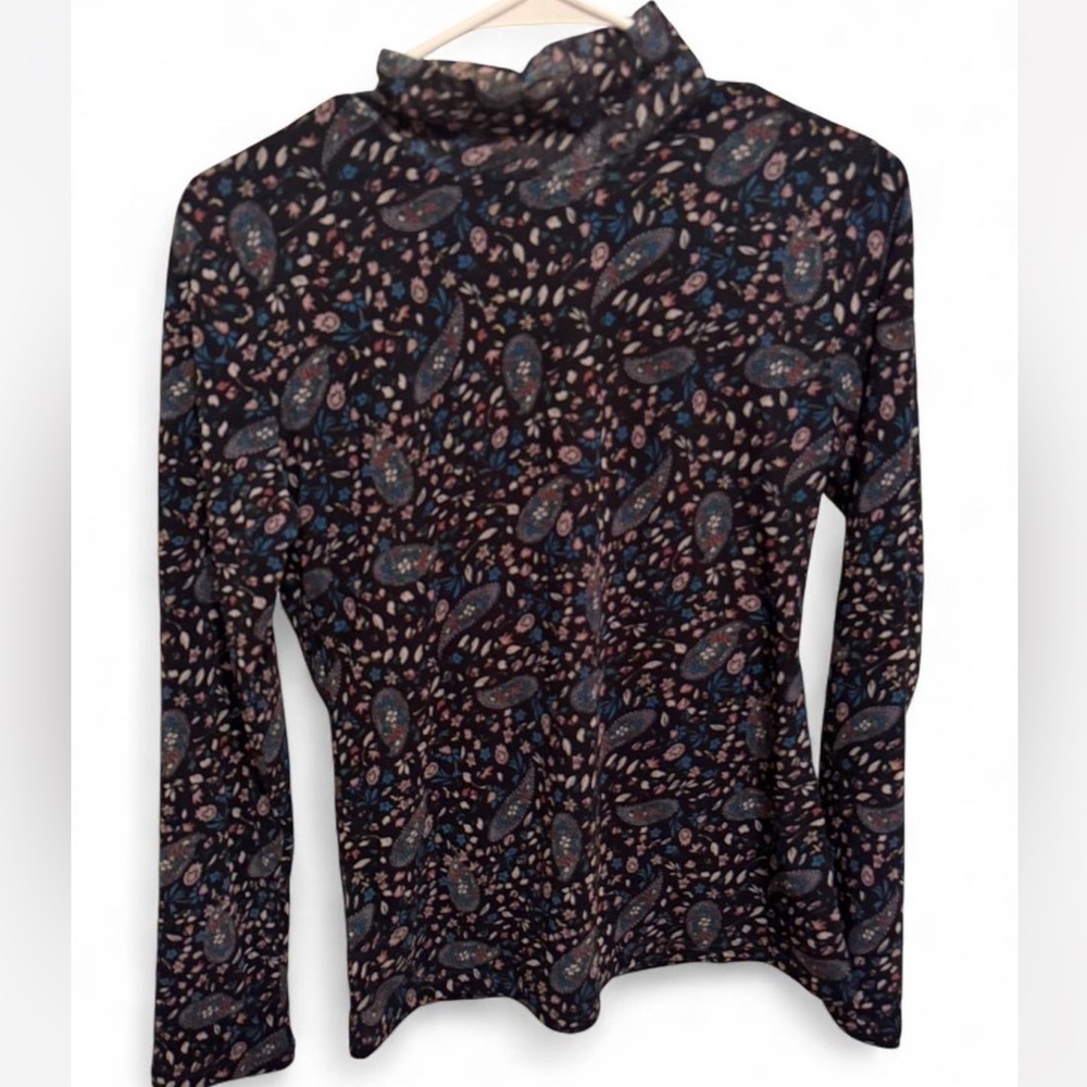 Tweeds Multicolor Floral Paisley Mock neck